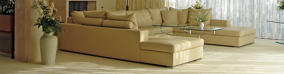 interior view of cream coloured sofas